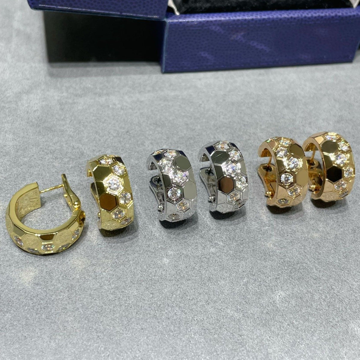 ??MIRA?¡¥BEE LOVE DIAMOND HOOP EARRINGS