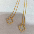 ??MIRA?¡¥CLOVER ROCK CRYSTAL ROSE GOLD NECKLACE