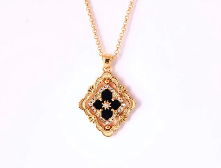 [MIRA] B.C.L ENAMEL ROTATING SINGLE-DIAMOND NECKLACE£¨Various colors£©