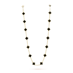??MIRA?¡¥CLOVER 20 MOTIFS ONYX NECKLACE