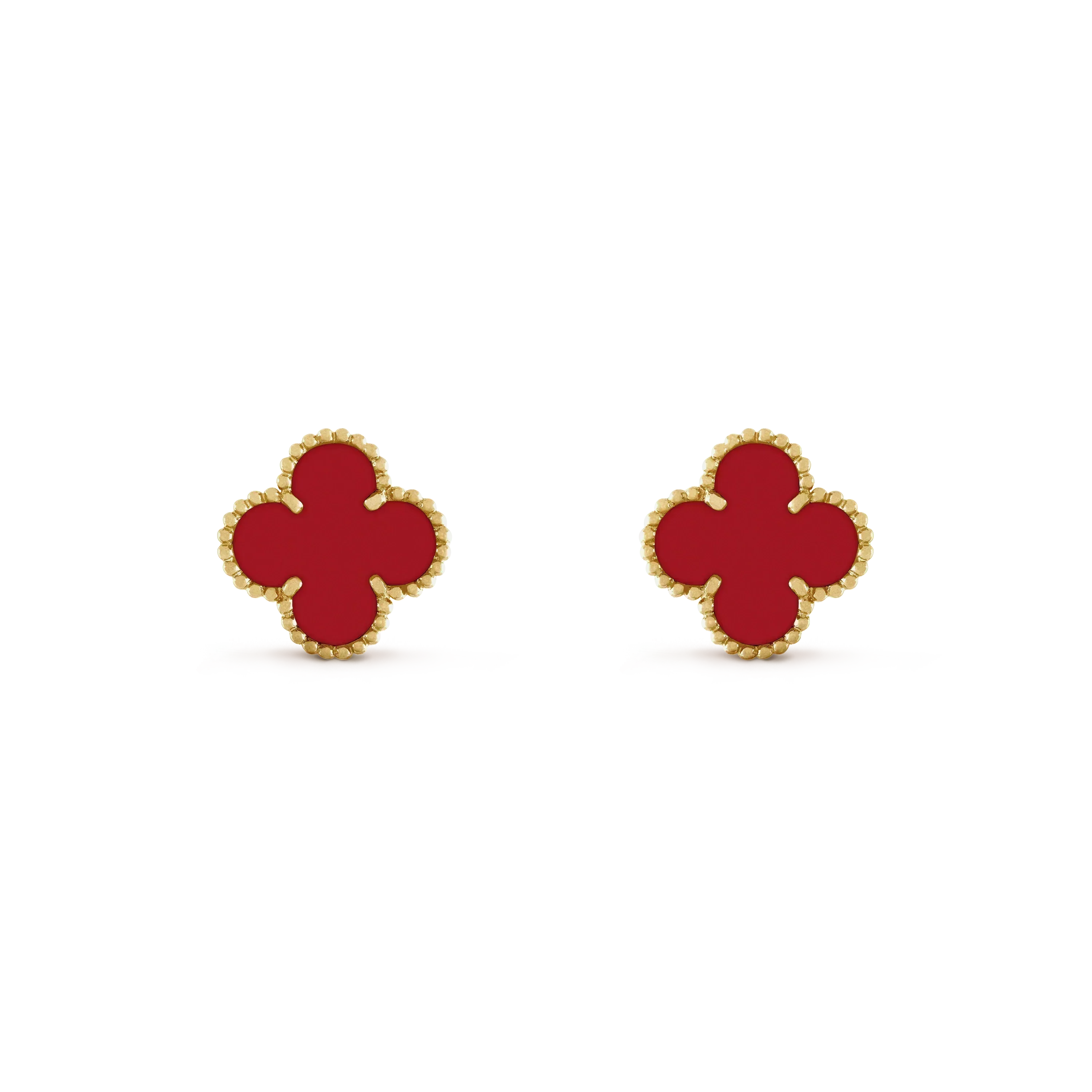 ??MIRA?¡¥CLOVER MINI 9.5MM CARNELIAN EARRINGS