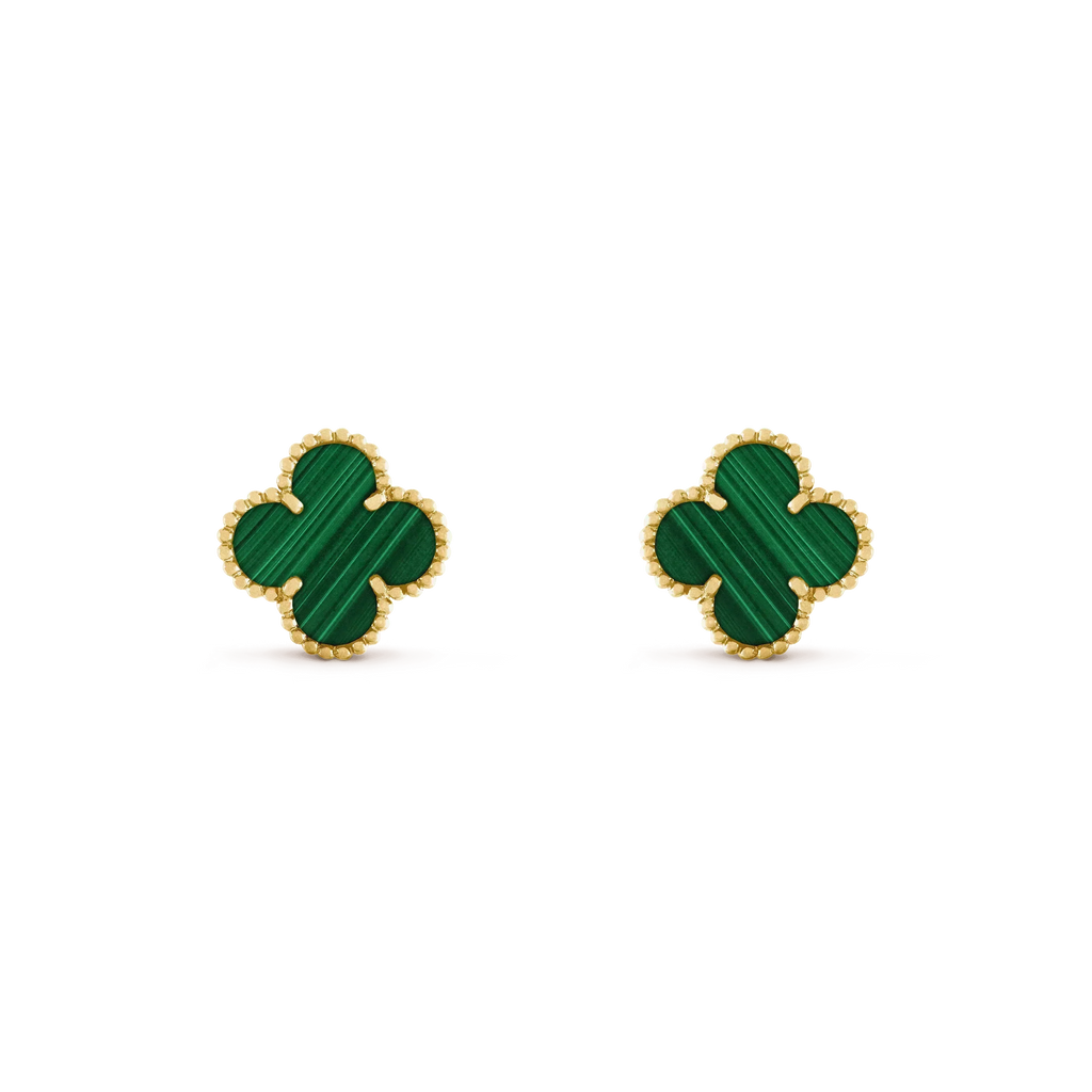 ??MIRA?¡¥CLOVER MEDIUM 1 MOTIFS MALACHITE  EARRINGS