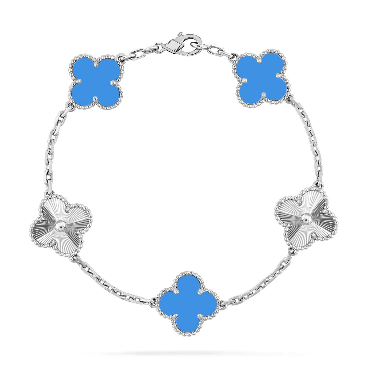 [MIRA]New CLOVER 5 MOTIF BLUE AGATE BRACELET COLLECTION