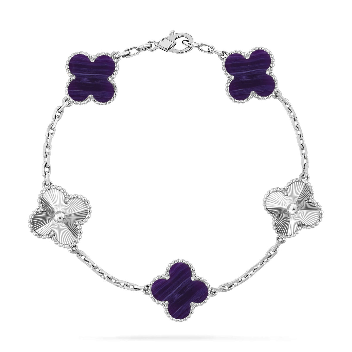 [MIRA]New CLOVER 5 MOTIF PURPLE STRIPES BRACELET COLLECTION