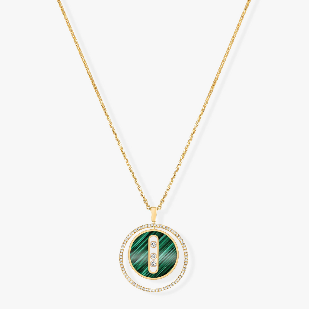 [MIRA]  MOVE 3 DIAMOND MALACHITE GOLD DIAMOND NECKLACE