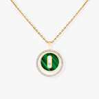 [MIRA]  MOVE 1 DIAMOND MALACHITE GOLD DIAMOND NECKLACE