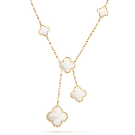 ??MIRA?¡¥CLOVER MOTHER OF PEARL NECKLACE 6 MOTIF