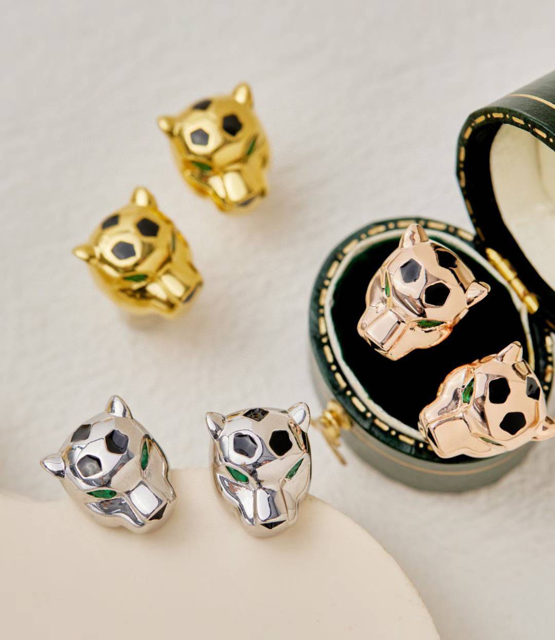 [MIRA] CHRRTAH-PRINT STUD EARRINGS, THREE COLORS