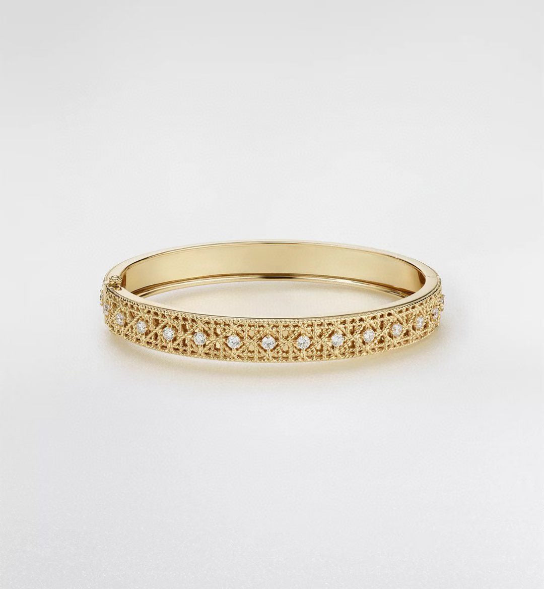 [MIRA] 2026 WOVEN-PATTERN BRACELET SET WITH FULL DIAMOND INLAY THREE-COLORS