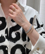 [MIRA] 2026 WOVEN-PATTERN BRACELET SET WITH FULL DIAMOND INLAY THREE-COLORS