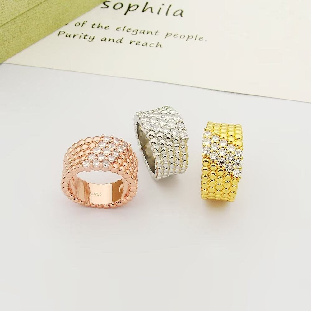 [MIRA]  PERLEE DIAMOND RING ,5-ROW DIAMOND-SET DESIGN