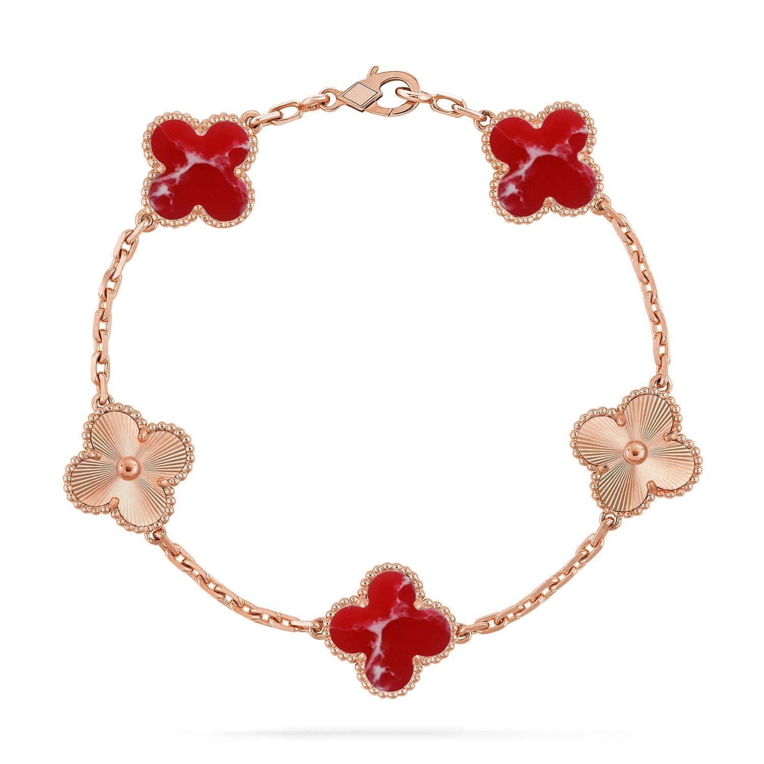 [MIRA]New CLOVER 5 MOTIF RED PATTERN BRACELET COLLECTION