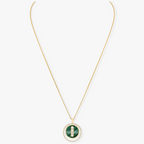 [MIRA]  MOVE 3 DIAMOND MALACHITE GOLD DIAMOND NECKLACE