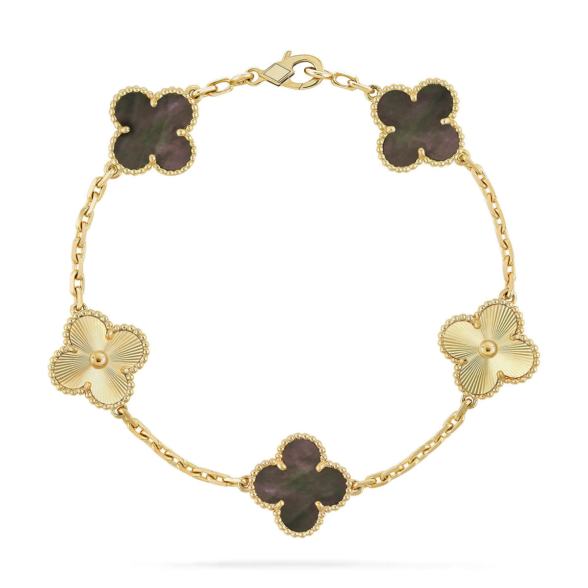 [MIRA]New CLOVER 5 MOTIF GRAY MOP BRACELET COLLECTION
