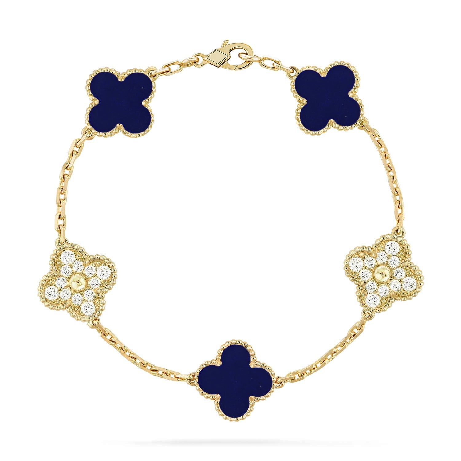 [MIRA]New CLOVER 5 MOTIF LAPIS LAZULI BRACELET COLLECTION