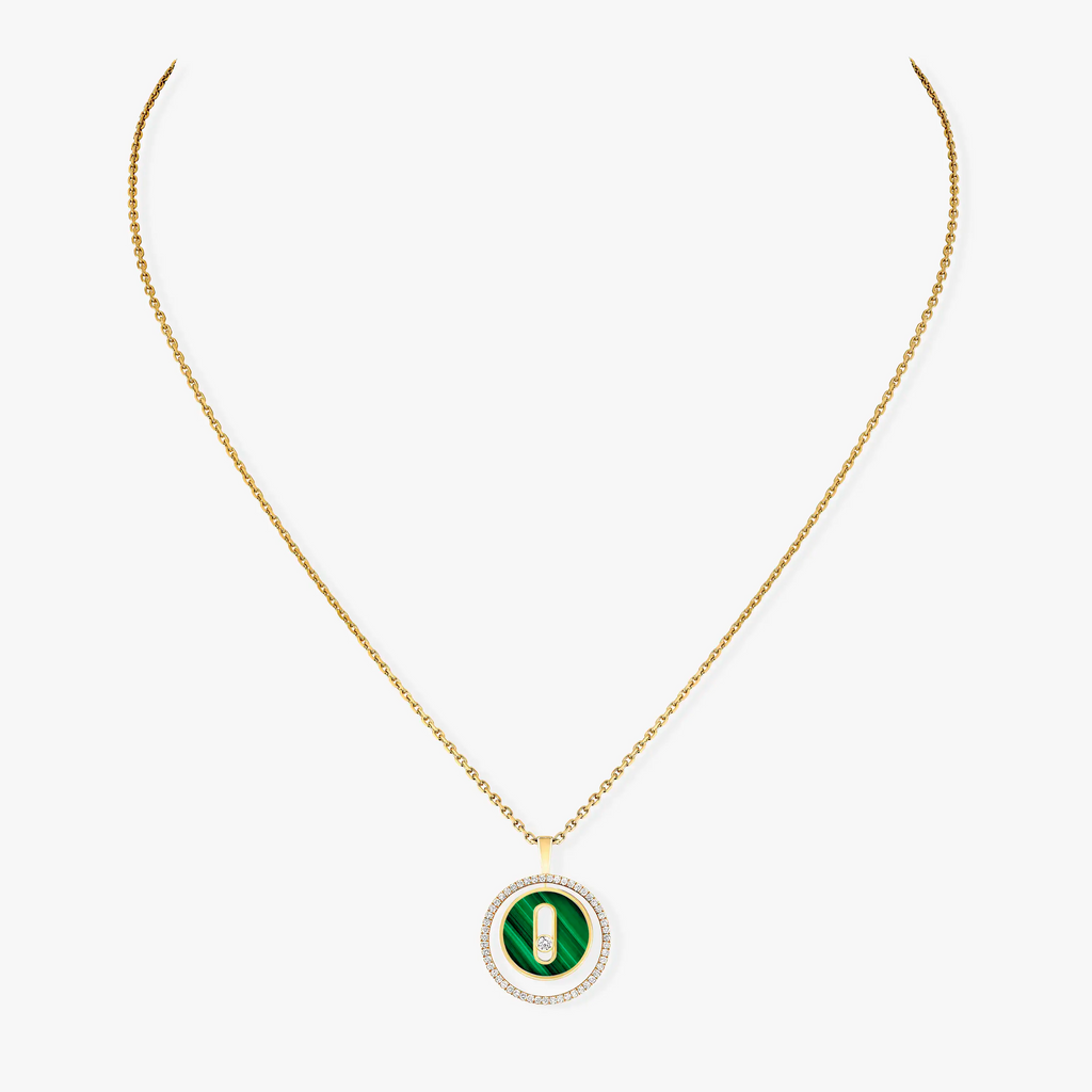 [MIRA]  MOVE 1 DIAMOND MALACHITE GOLD DIAMOND NECKLACE
