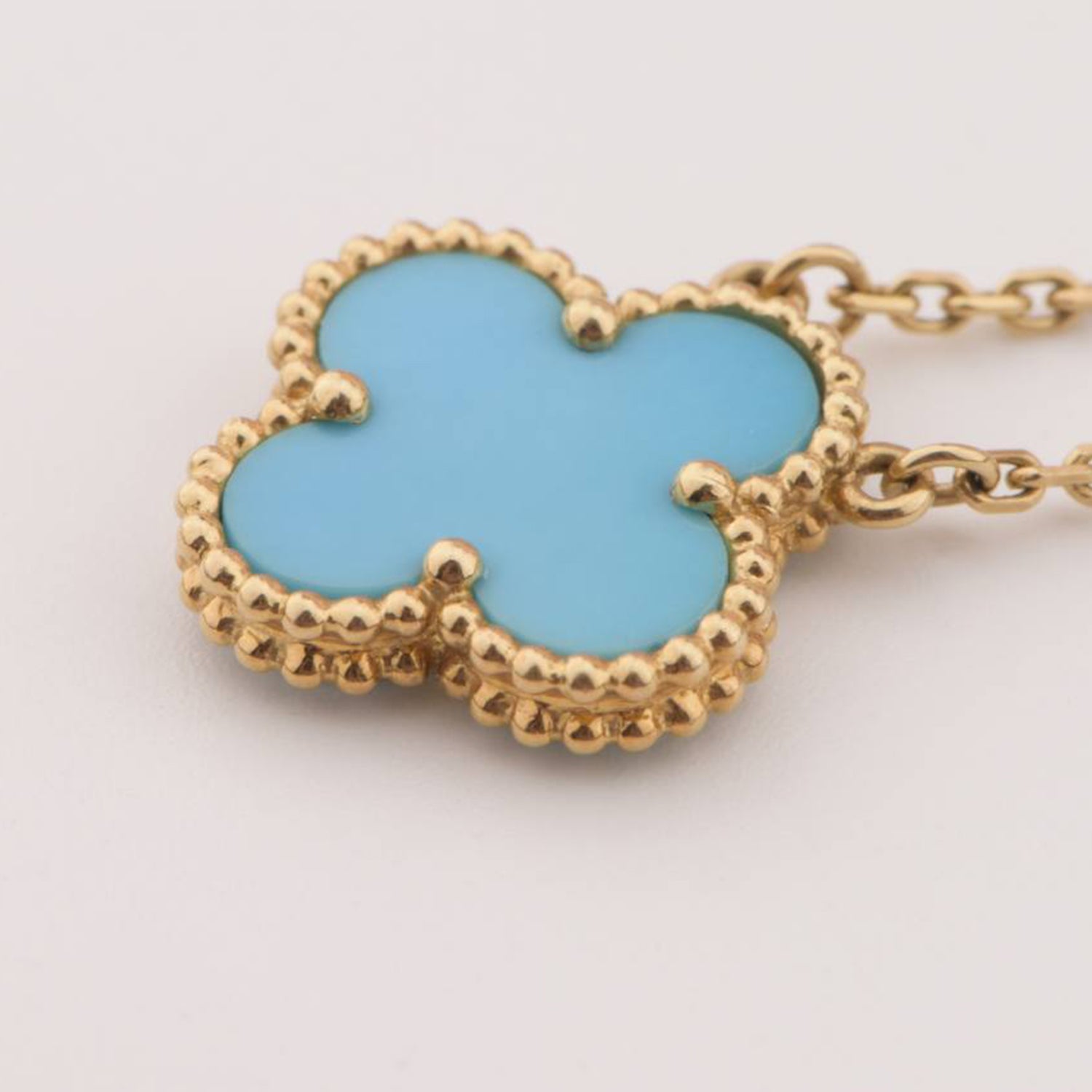 ??MIRA?¡¥CLOVER 15MM VINTAGE TURQUOISE NECKLACE