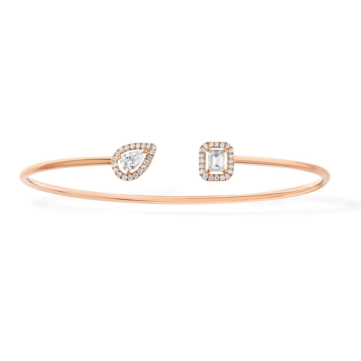 [MIRA] JONC FLEX MY TWIN TOI & MOI SILVER DIAMOND BRACELET