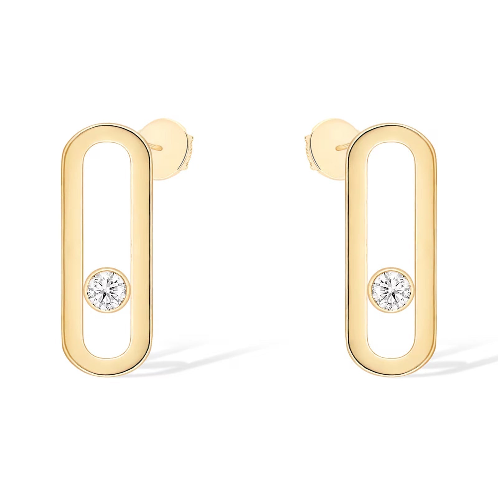 [MIRA] MOVE UNO SMALL 1 DIAMOND EARRINGS