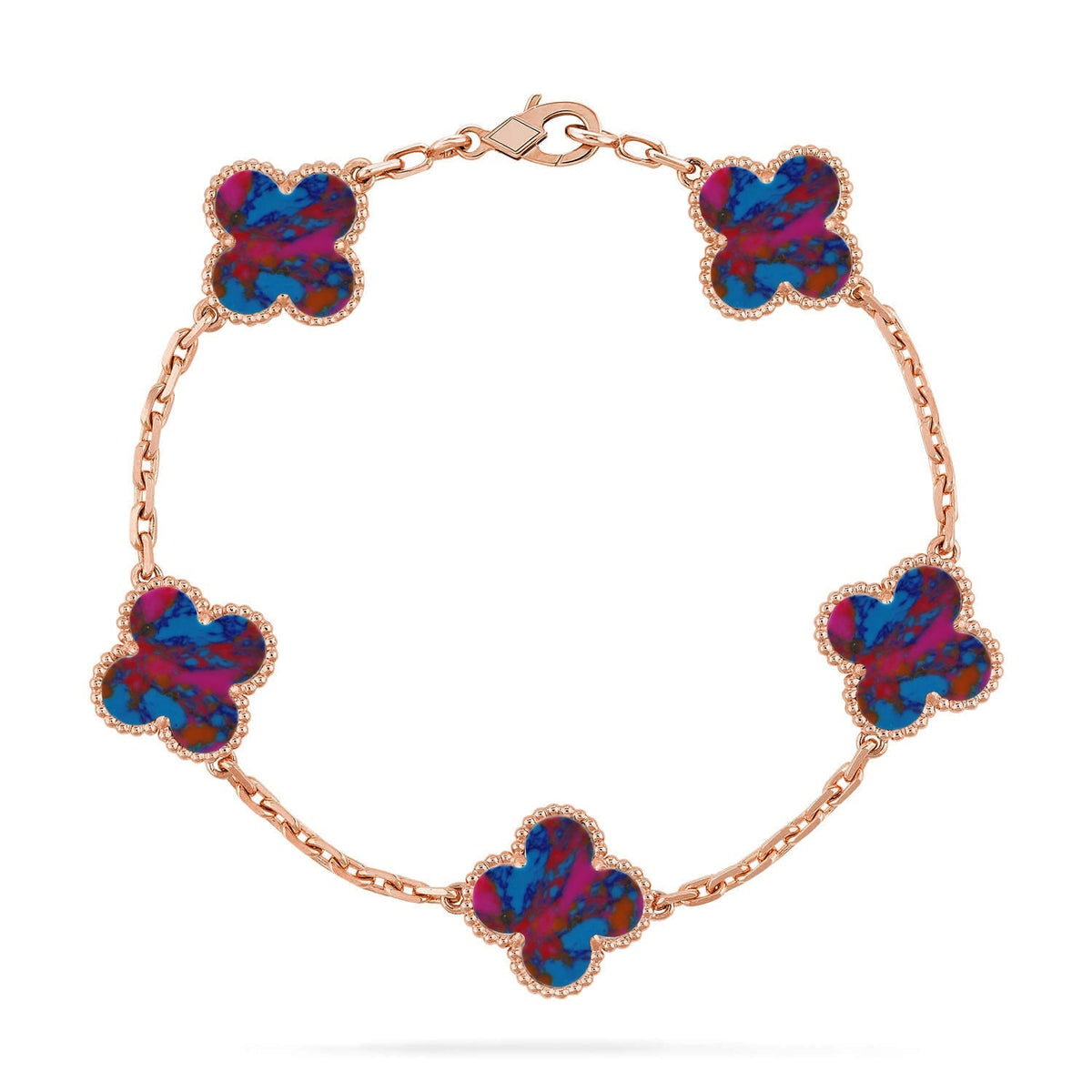 [MIRA]New CLOVER 5 MOTIF COLOR GEMSTONES BRACELET COLLECTION