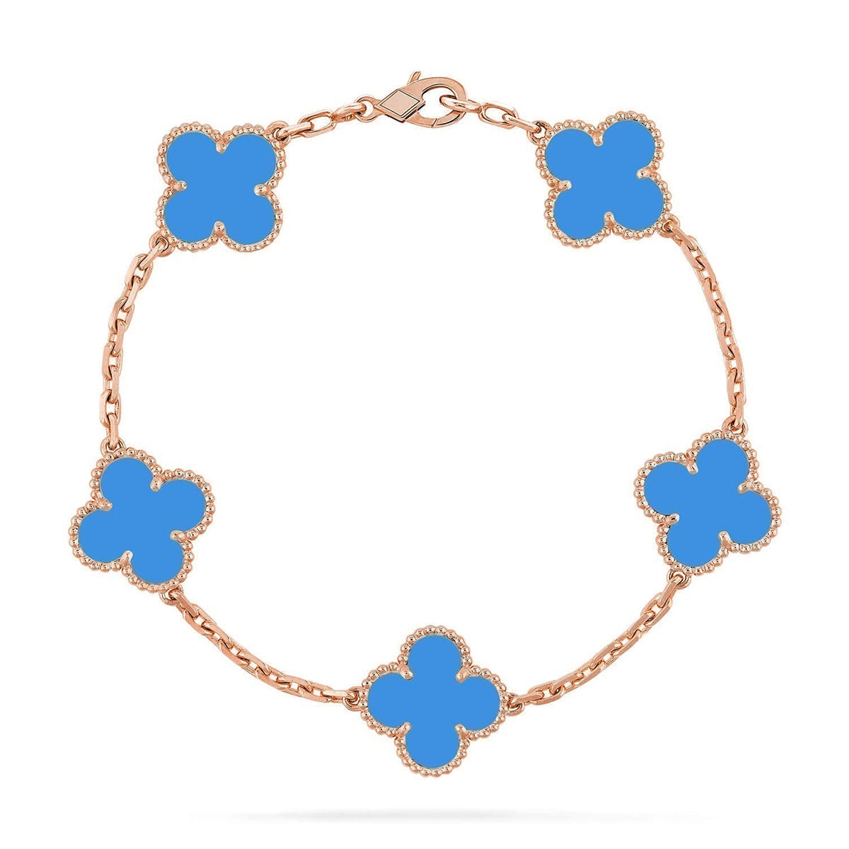 [MIRA]New CLOVER 5 MOTIF BLUE AGATE BRACELET COLLECTION