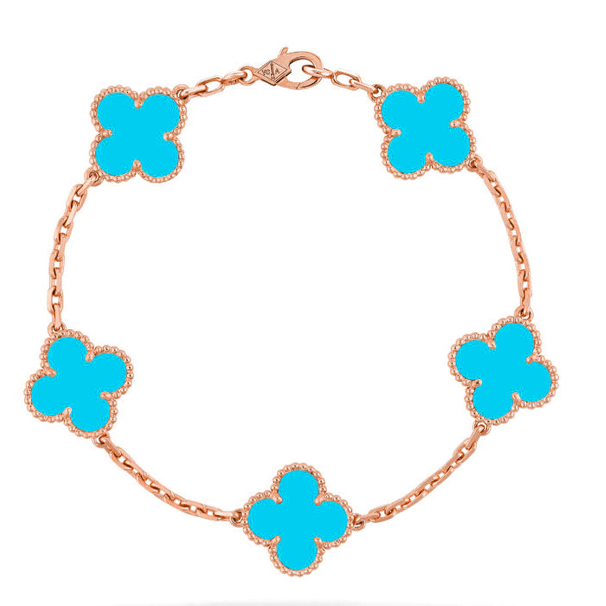[MIRA]New  CLOVER 5 MOTIF TURQUOISE BRACELET COLLECTION