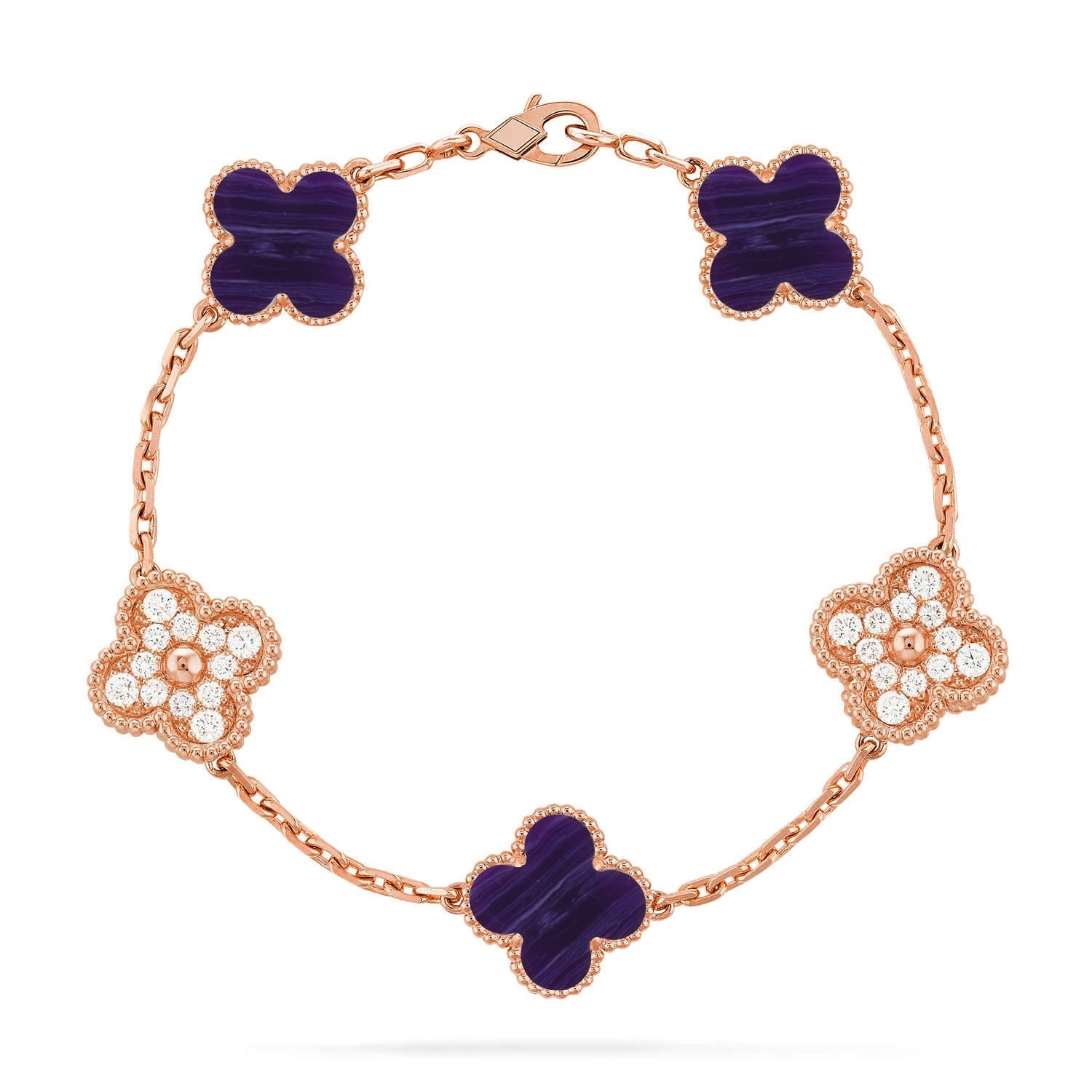 [MIRA]New CLOVER 5 MOTIF PURPLE STRIPES BRACELET COLLECTION