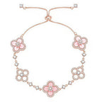 ??MIRA?¡¥CLOVER 5 MOTIF PINK BLUE RED WHITE BRACELET