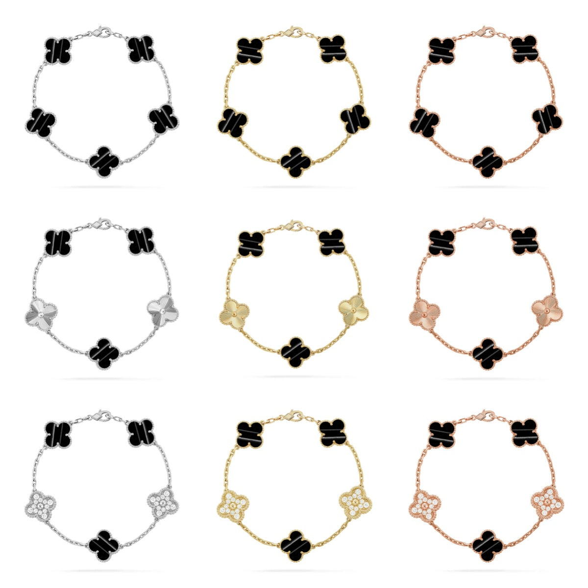 [MIRA]New  CLOVER 5 MOTIF PULSAR STONE BRACELET COLLECTION