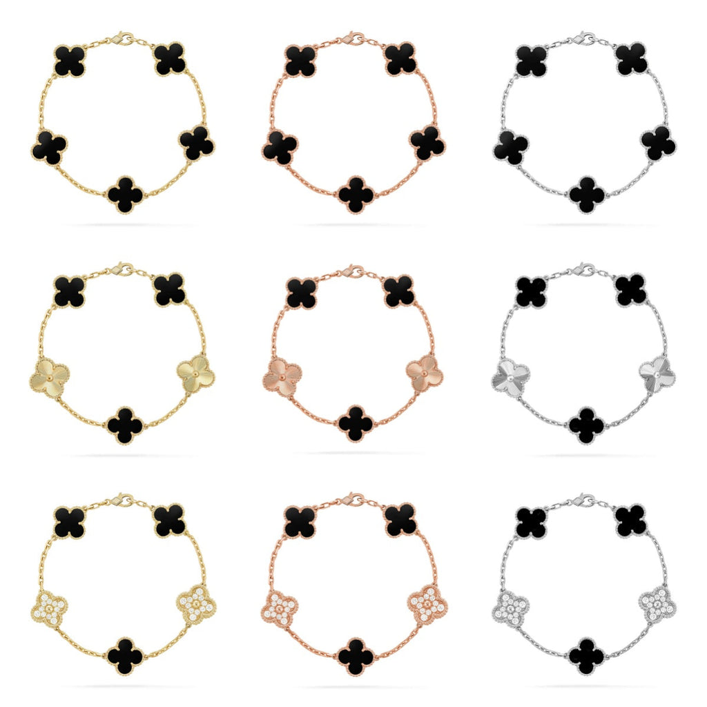 [MIRA]New CLOVER 5 MOTIF ONYXS BRACELET COLLECTION