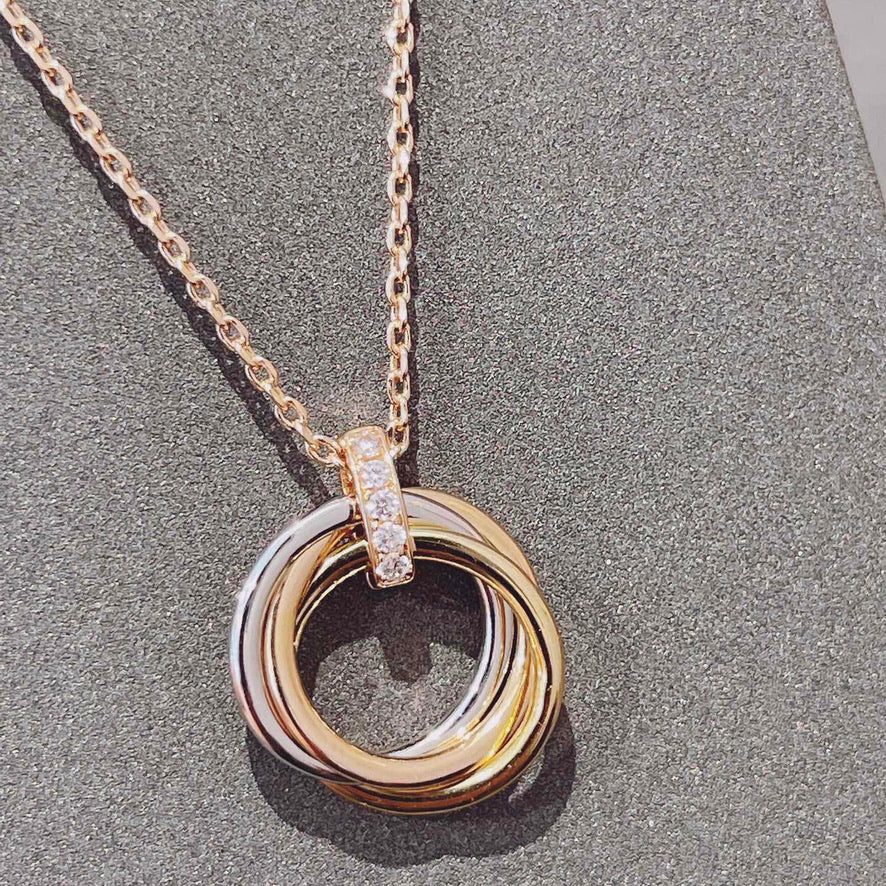 ??MIRA?¡¥TRINITY NECKLACE GOLD  DIAMONDS