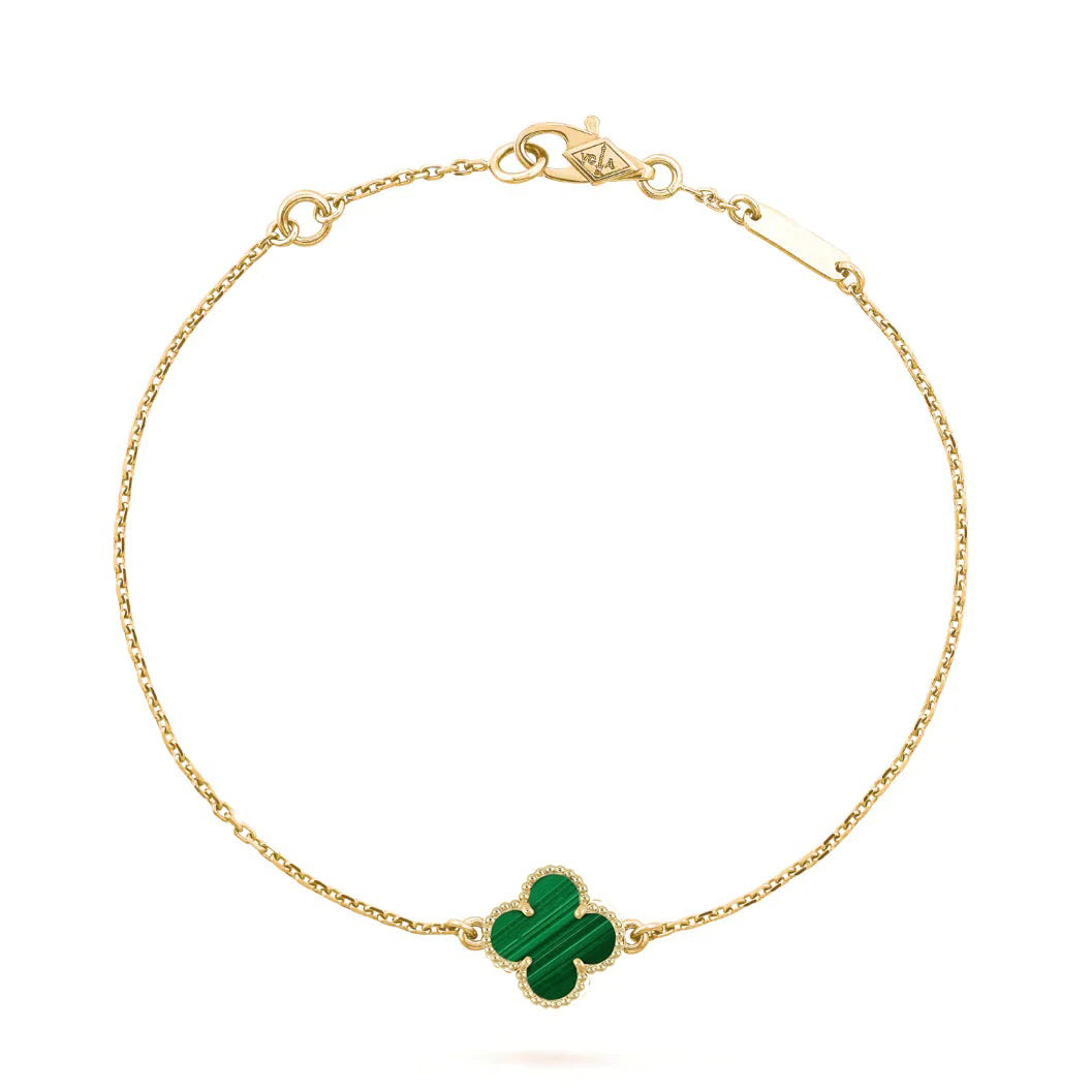 ??MIRA?¡¥CLOVER BRACELET MALACHITE 1 MOTIF