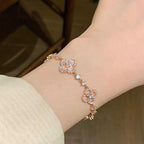 ??MIRA?¡¥CLOVER 5 MOTIF PINK BLUE RED WHITE BRACELET