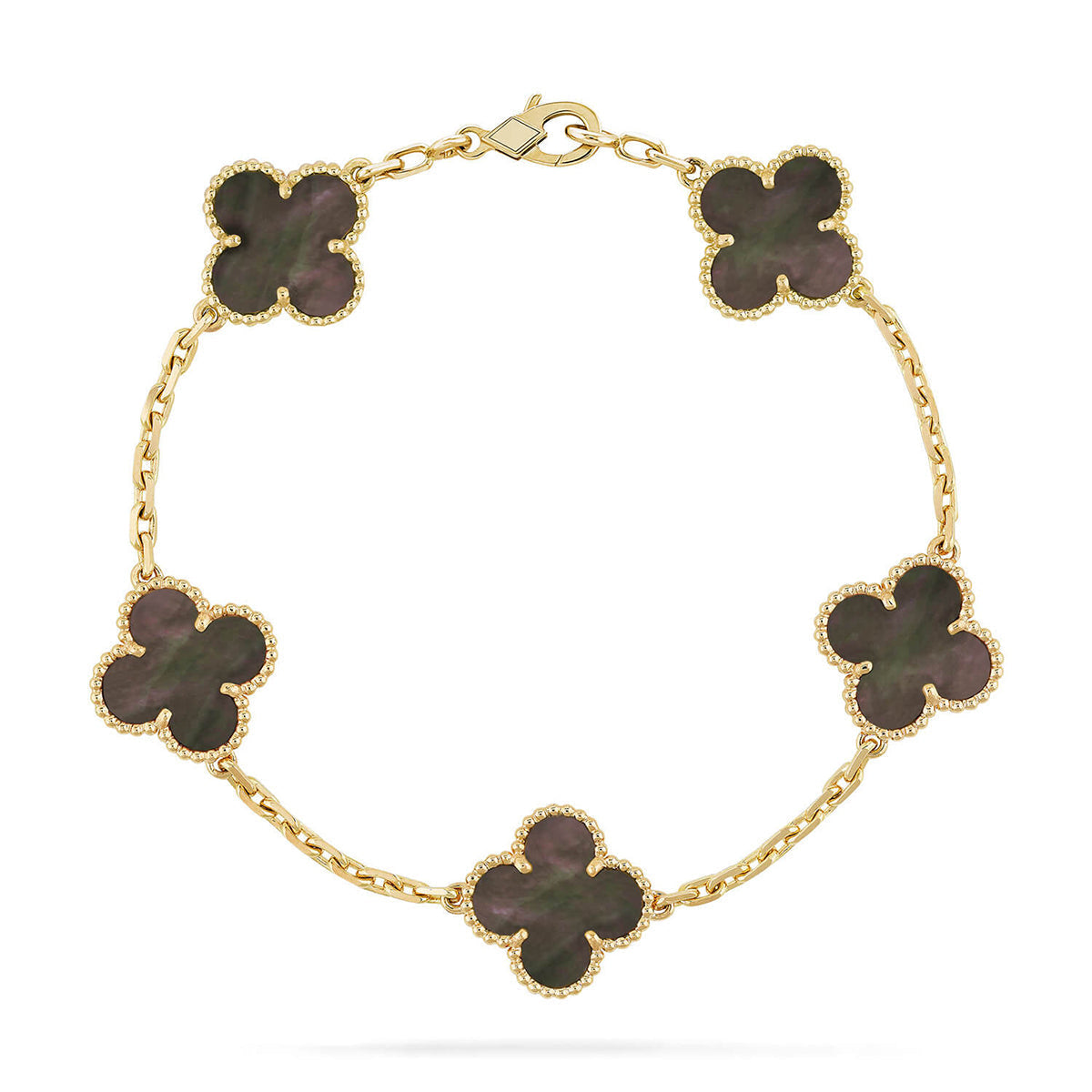 [MIRA]New CLOVER 5 MOTIF GRAY MOP BRACELET COLLECTION