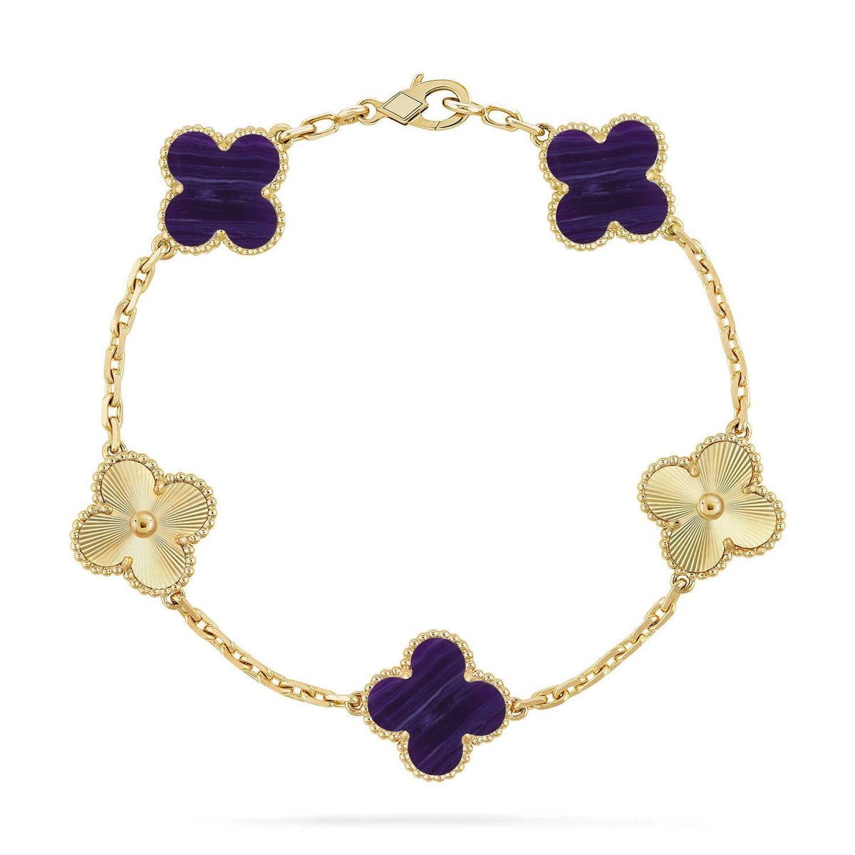 [MIRA]New CLOVER 5 MOTIF PURPLE STRIPES BRACELET COLLECTION