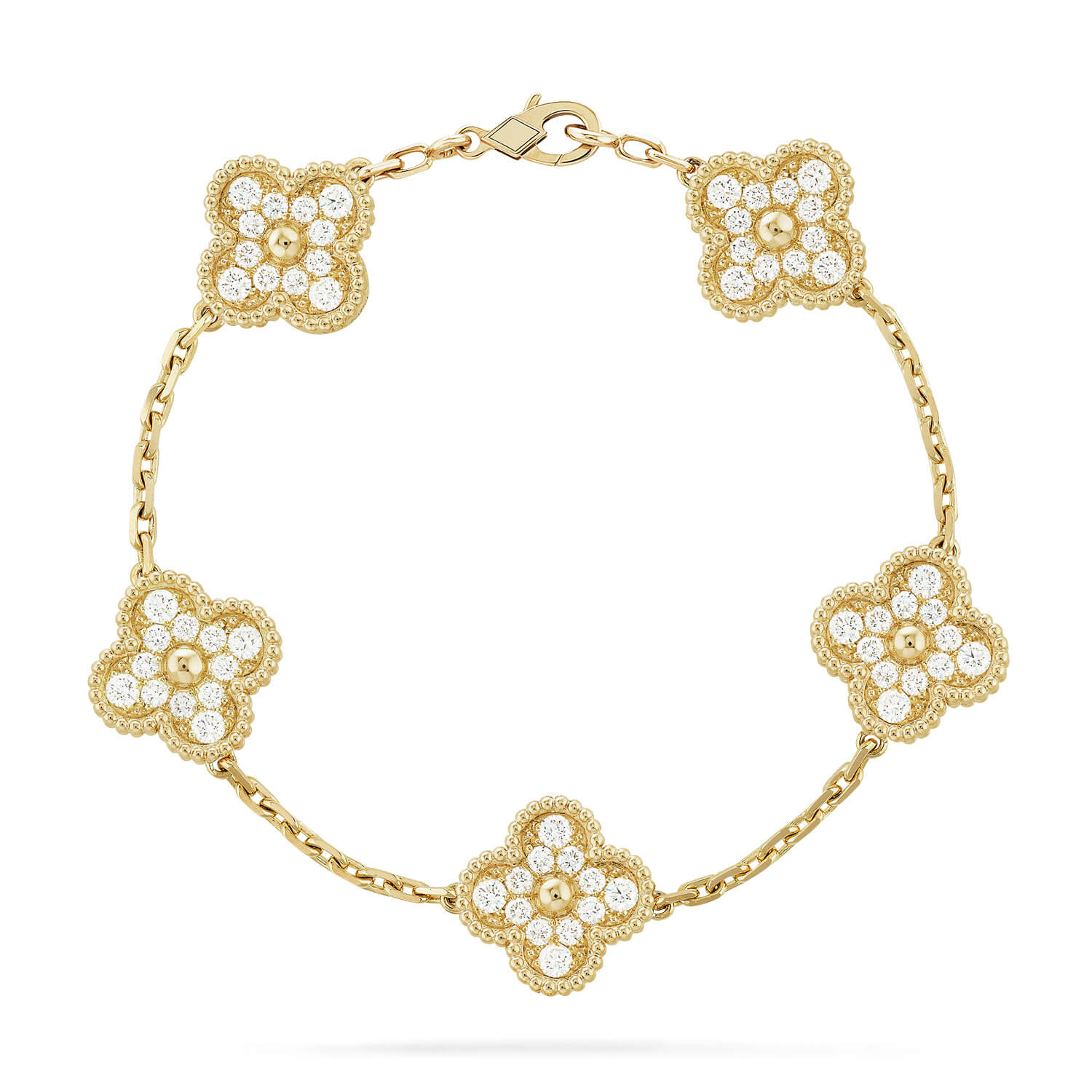 [MIRA] New  CLOVER 5 MOTIF FULL DIAMOND BRACELET COLLECTION