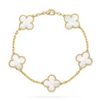 [MIRA]New CLOVER WHITE PEARL MOP 5 MOTIF BRACELET COLLECTION