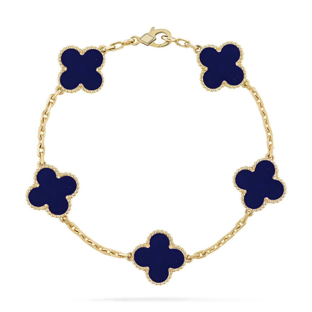 [MIRA]New CLOVER 5 MOTIF LAPIS LAZULI BRACELET COLLECTION