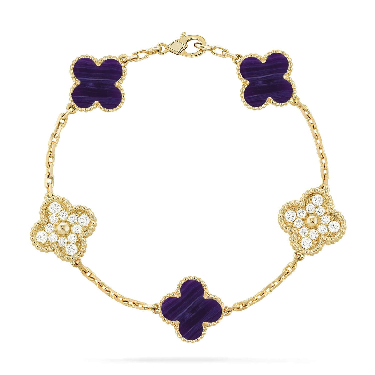 [MIRA]New CLOVER 5 MOTIF PURPLE STRIPES BRACELET COLLECTION