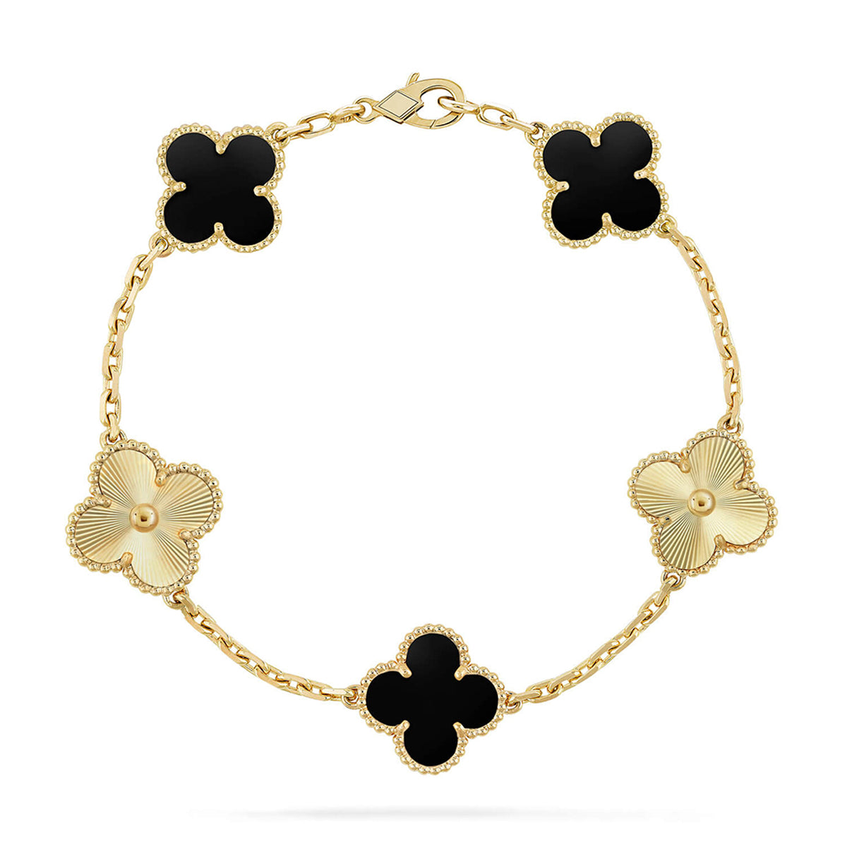 [MIRA]New CLOVER 5 MOTIF ONYXS BRACELET COLLECTION