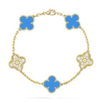 [MIRA]New CLOVER 5 MOTIF BLUE AGATE BRACELET COLLECTION