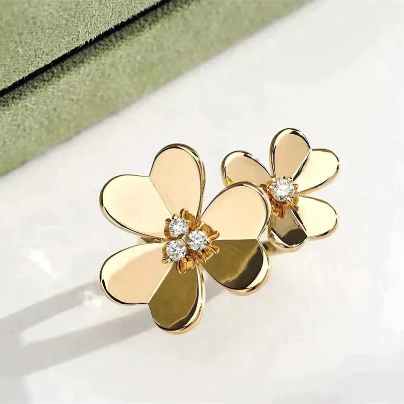 ??MIRA?¡¥CLOVER COMOS GOLD DIAMOND RING