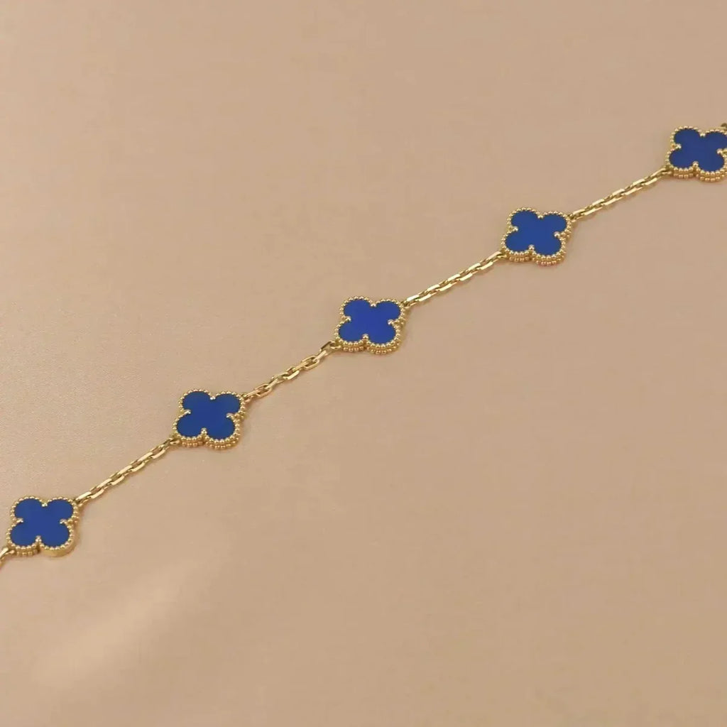 [MIRA]New CLOVER 5 MOTIF BLUE AGATE BRACELET COLLECTION