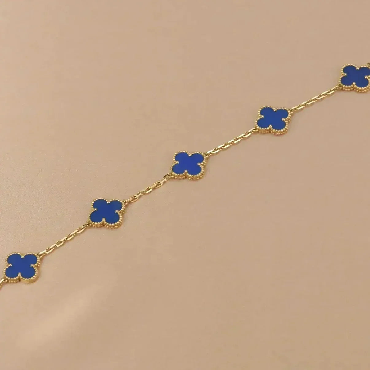 [MIRA]New CLOVER 5 MOTIF BLUE AGATE BRACELET COLLECTION