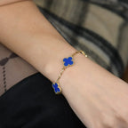 [MIRA]New CLOVER 5 MOTIF BLUE AGATE BRACELET COLLECTION