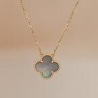 ??MIRA?¡¥CLOVER 15MM  GRAY MOTHER OF PEARL NECKLACE