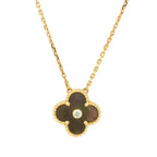 ??MIRA?¡¥CLOVER 15MM DIAMOND AND MOTHER-OF-GREY NECKLACE