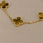 [MIRA]New  CLOVER 5 MOTIFS TIGER EYE BRACELET COLLECTION