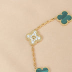 [MIRA]New  CLOVER 5 MOTIF MALACHITE BRACELET COLLECTION