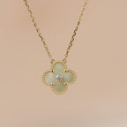 ??MIRA?¡¥CLOVER 15MM DIAMOND GOLD MOTHER OF PEARL NECKLACE